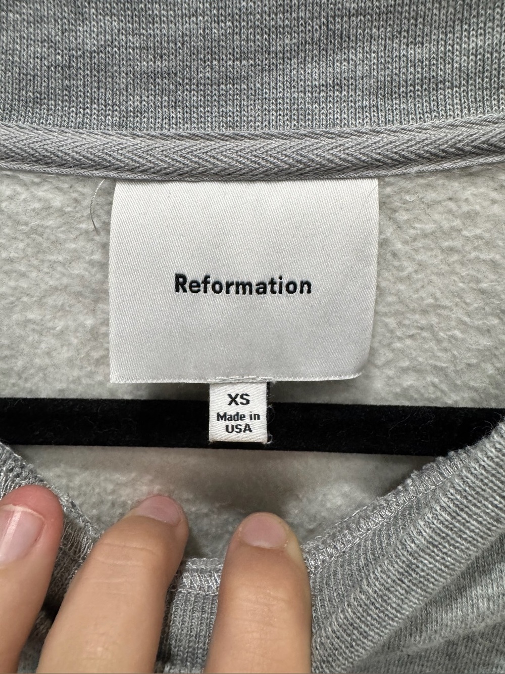 Reformation Gray Organic Cotton Cropped Sweatshirt XS - Picture 11 of 11